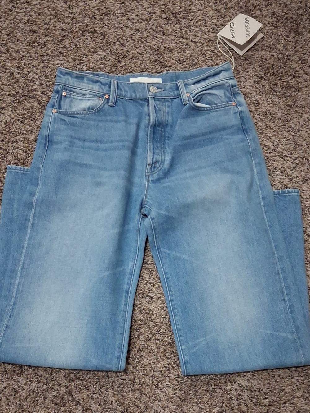 MOTHER Light Blue Straight-Leg Jeans